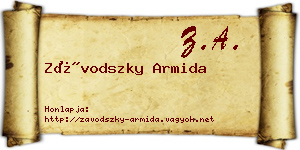 Závodszky Armida névjegykártya